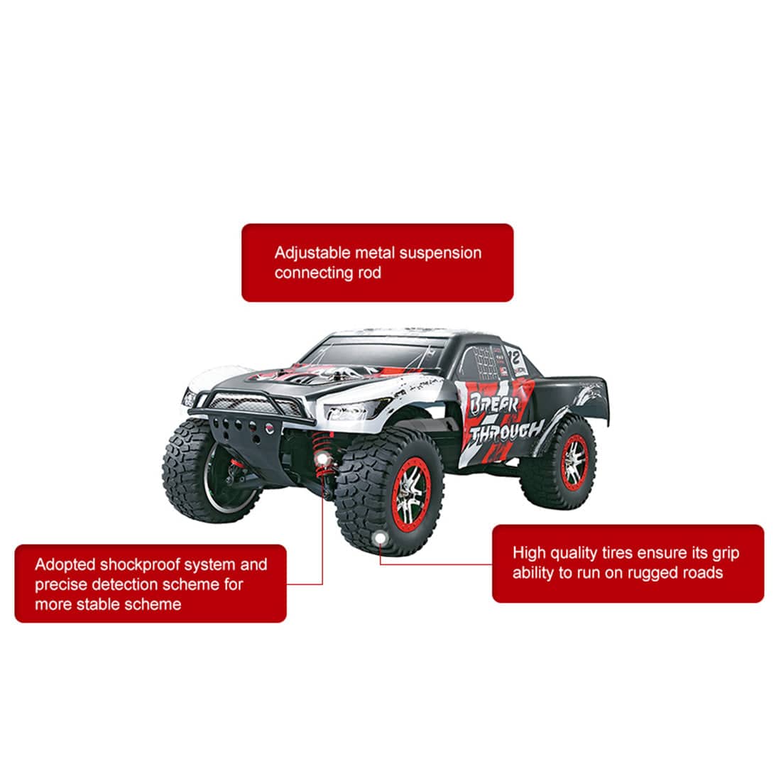 HG P101 1/10 Scale 4WD Electric RC Pickup Truck RTR High Speed Off-Road Vehicle