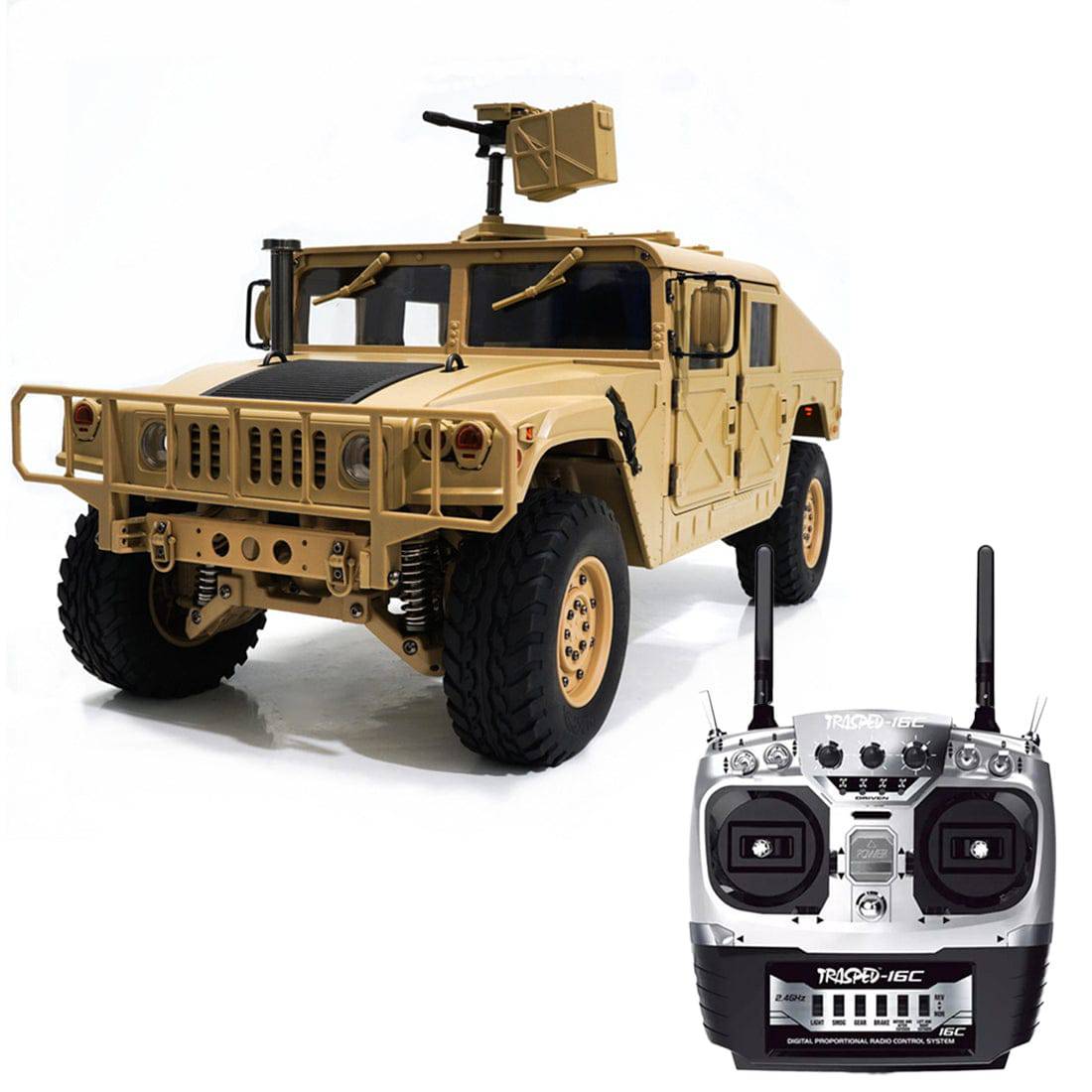 HG P408 1/10 Scale 4WD U.S. Military RC Truck with Lights and Sound 16CH