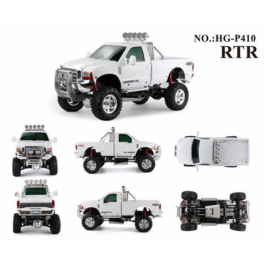 HG-P410 1/10 Scale 4WD Electric RC Pickup Truck 30km/h with Diff Locks RTR