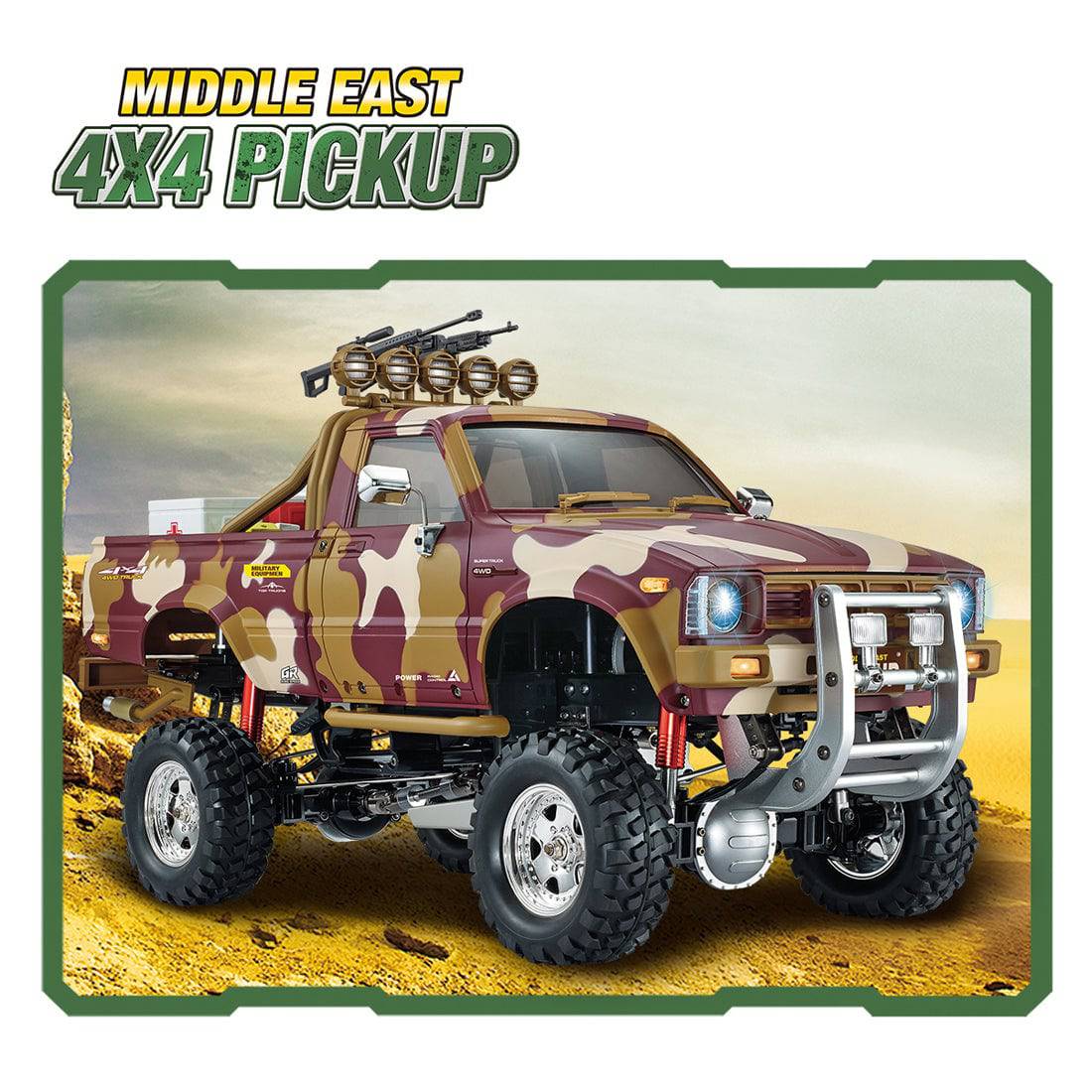 HG-P417 1/10 Scale 4WD Middle East Military Pickup Truck RC Crawler with 3-Speed Transmission