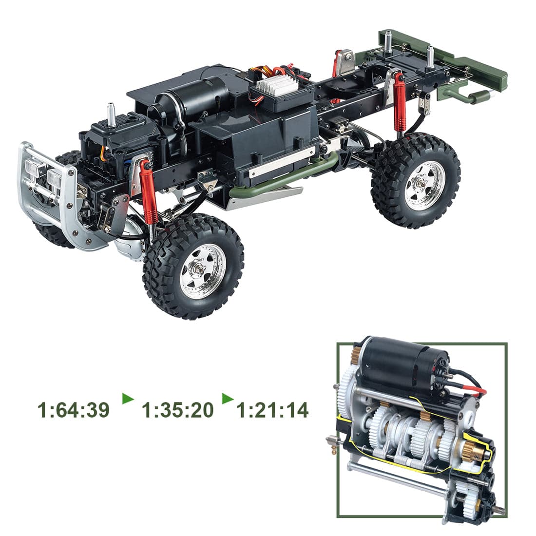 HG-P417 1/10 Scale 4WD Middle East Military Pickup Truck RC Crawler with 3-Speed Transmission