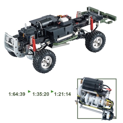 HG-P417 1/10 Scale 4WD Middle East Military Pickup Truck RC Crawler with 3-Speed Transmission