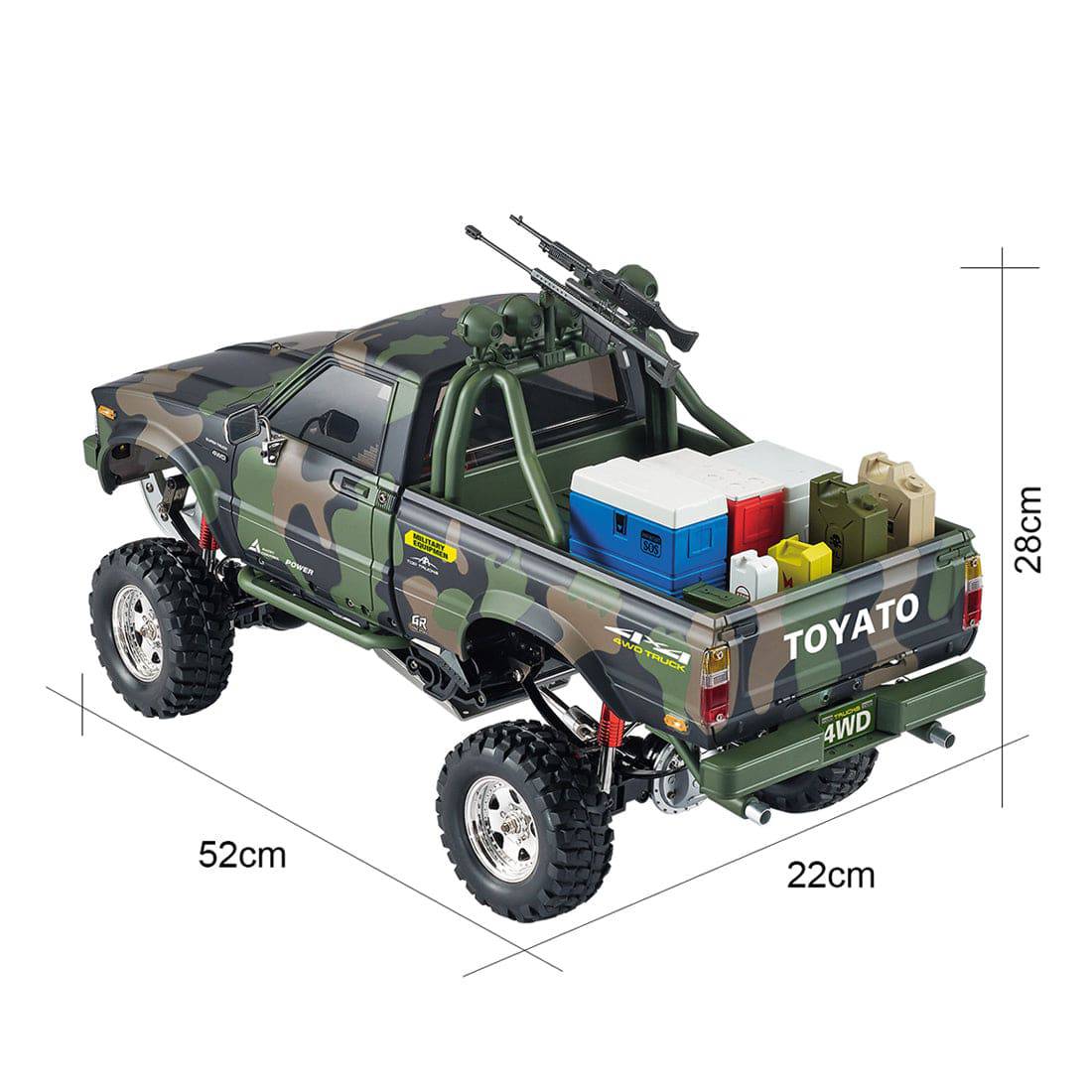 HG-P417 1/10 Scale 4WD Middle East Military Pickup Truck RC Crawler with 3-Speed Transmission