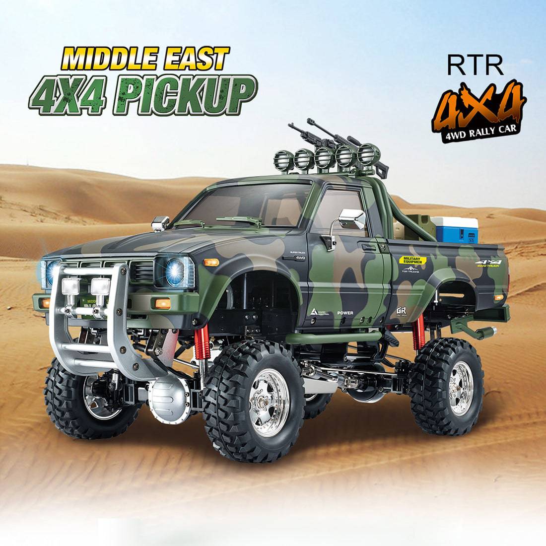 HG-P417 1/10 Scale 4WD Middle East Military Pickup Truck RC Crawler with 3-Speed Transmission