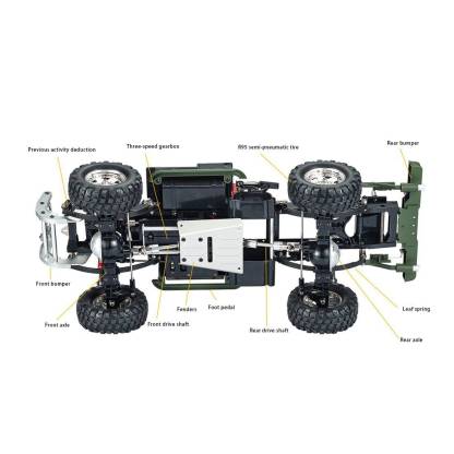 HG-P417 1/10 Scale 4WD Middle East Military Pickup Truck RC Crawler with 3-Speed Transmission