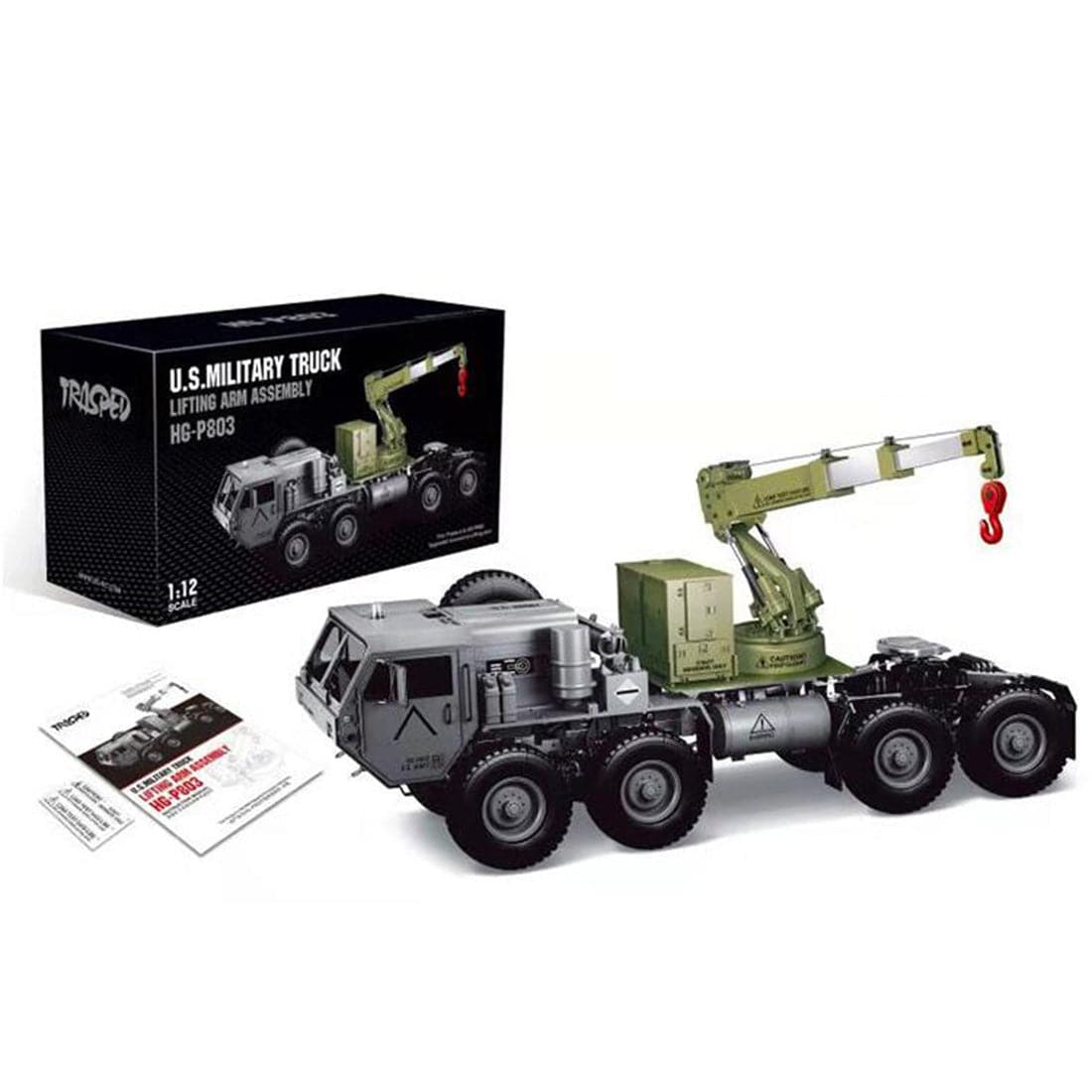 HG-P803 1/12 Scale Upgrade Crane Lifting Arm for P802 RC Military Truck Olive Drab