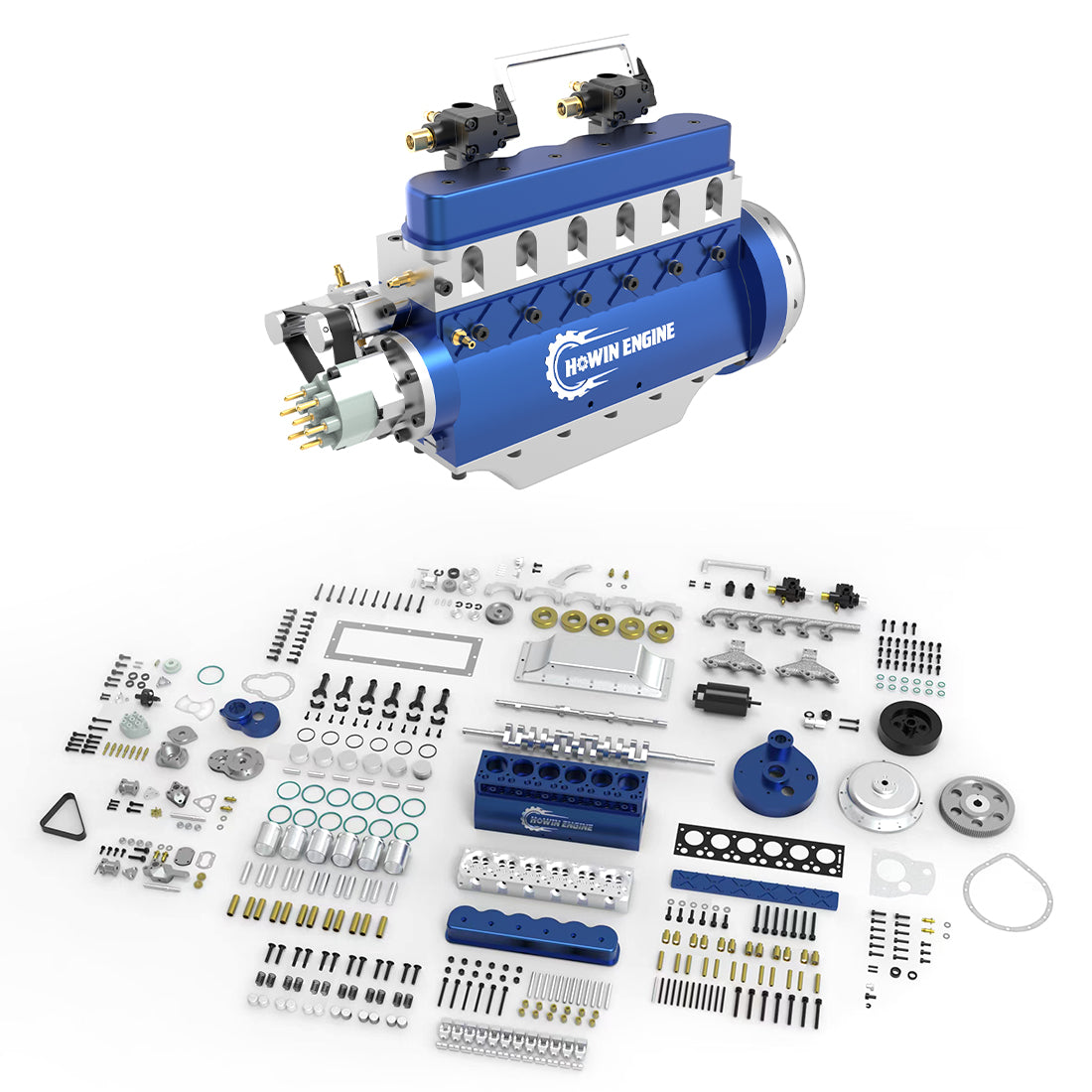 HOWIN L6-210 21cc Inline 6 Cylinder 4 Stroke Gasoline Engine Model Building Kit