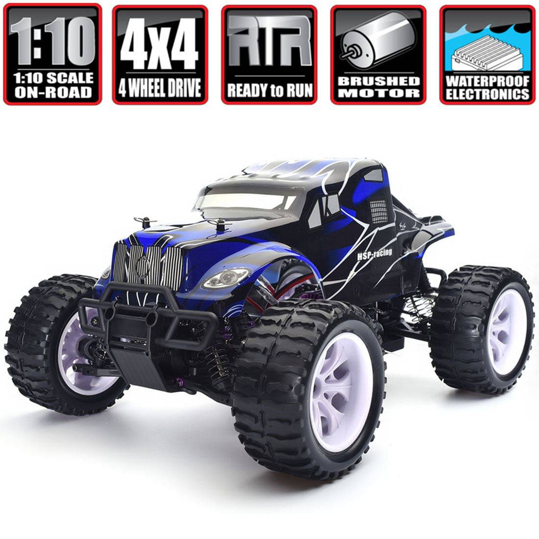 HSP 94111 1/10 Scale 4WD Electric Brushed RC Monster Truck RTR 40km/h
