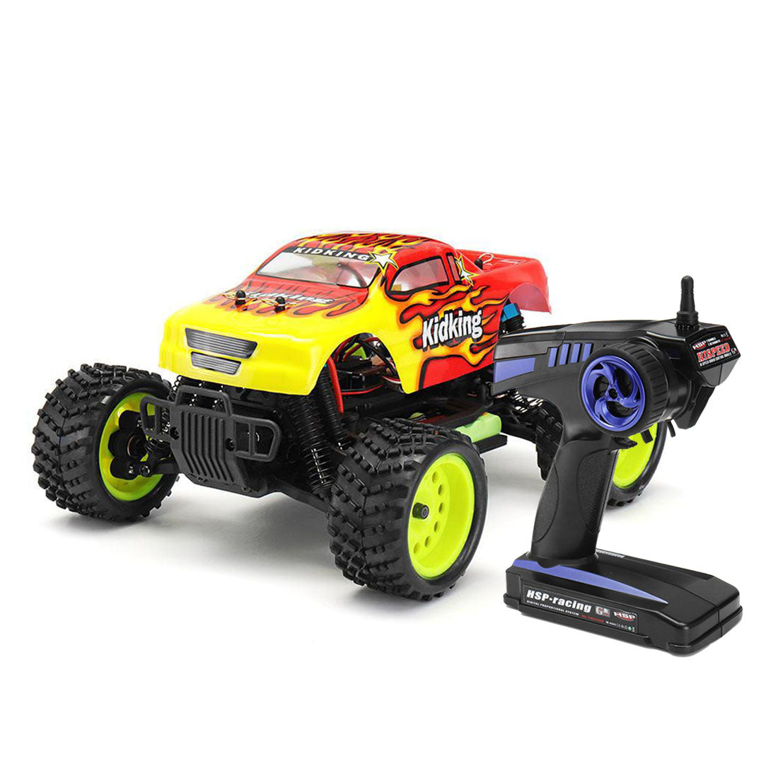 HSP 94186 Kidking 1/16 Scale 4WD Electric Brushed RC Off-Road Monster Truck Yellow