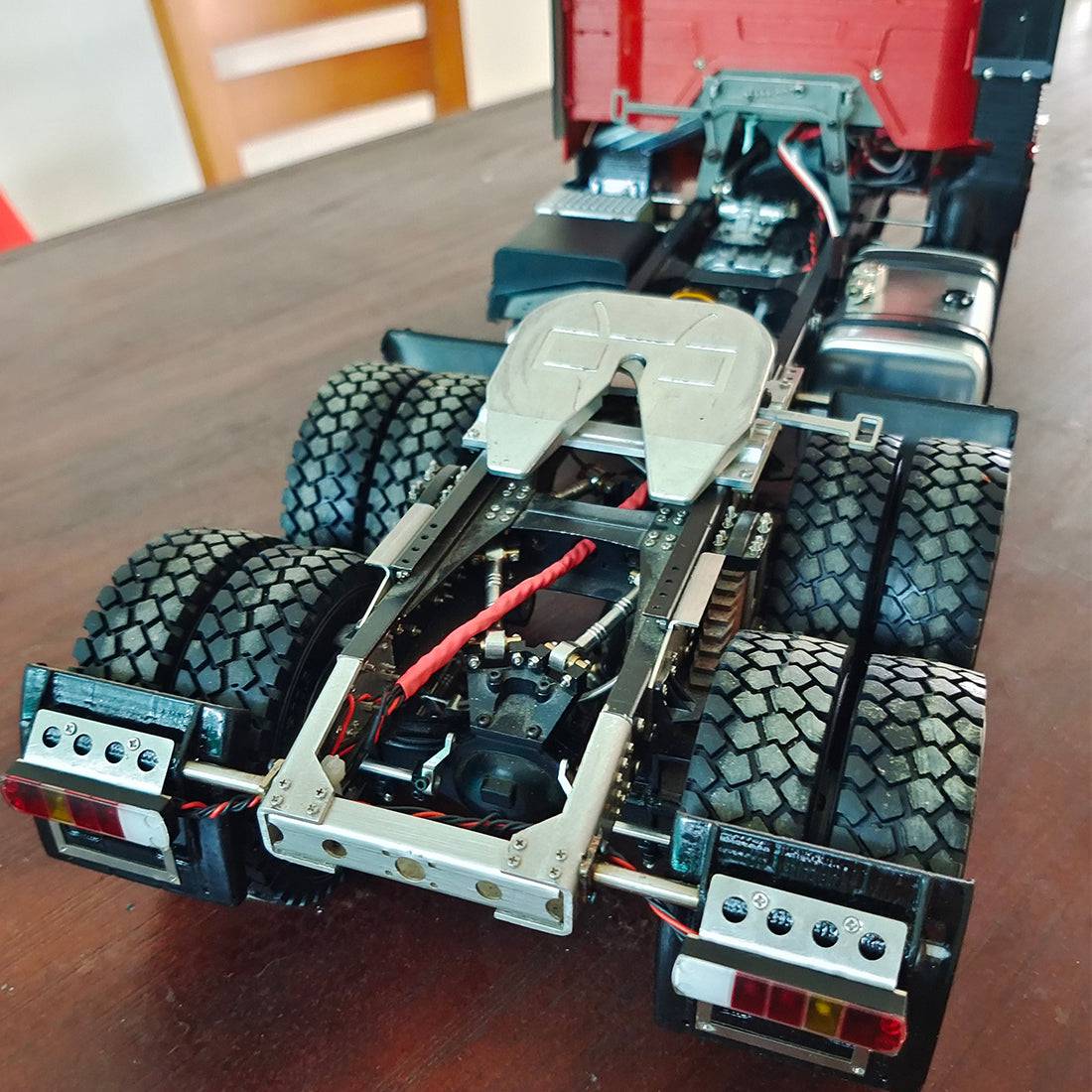 HY MODELS 1/14 Scale 6x4 RC Heavy Haul Tractor Trailer Truck Model Metal Chassis with Differential Lock-helloworld7