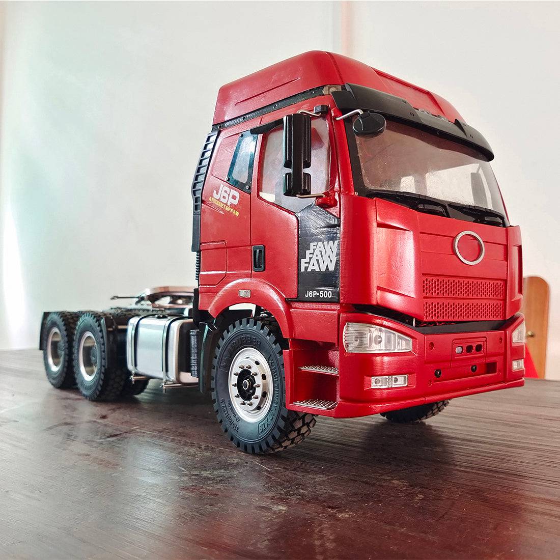 HY MODELS 1/14 Scale 6x4 RC Heavy Haul Tractor Trailer Truck Model Metal Chassis with Differential Lock-helloworld7