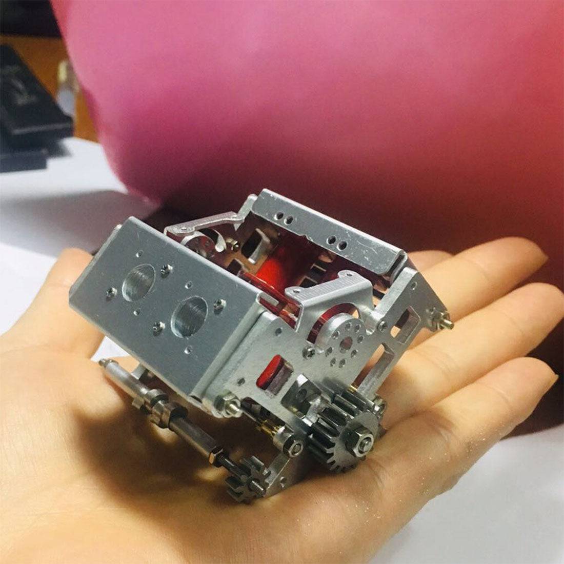 Handcrafted Metal V4 Electromagnetic Engine Model Solenoid Motor for RC & Desk Decor