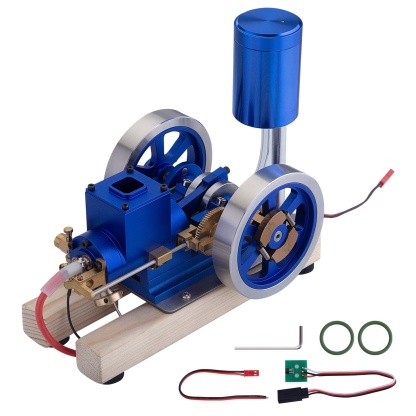 Hit and Miss Gas Engine Model Water Cooled Internal Combustion Engine with Wooden Base RTR