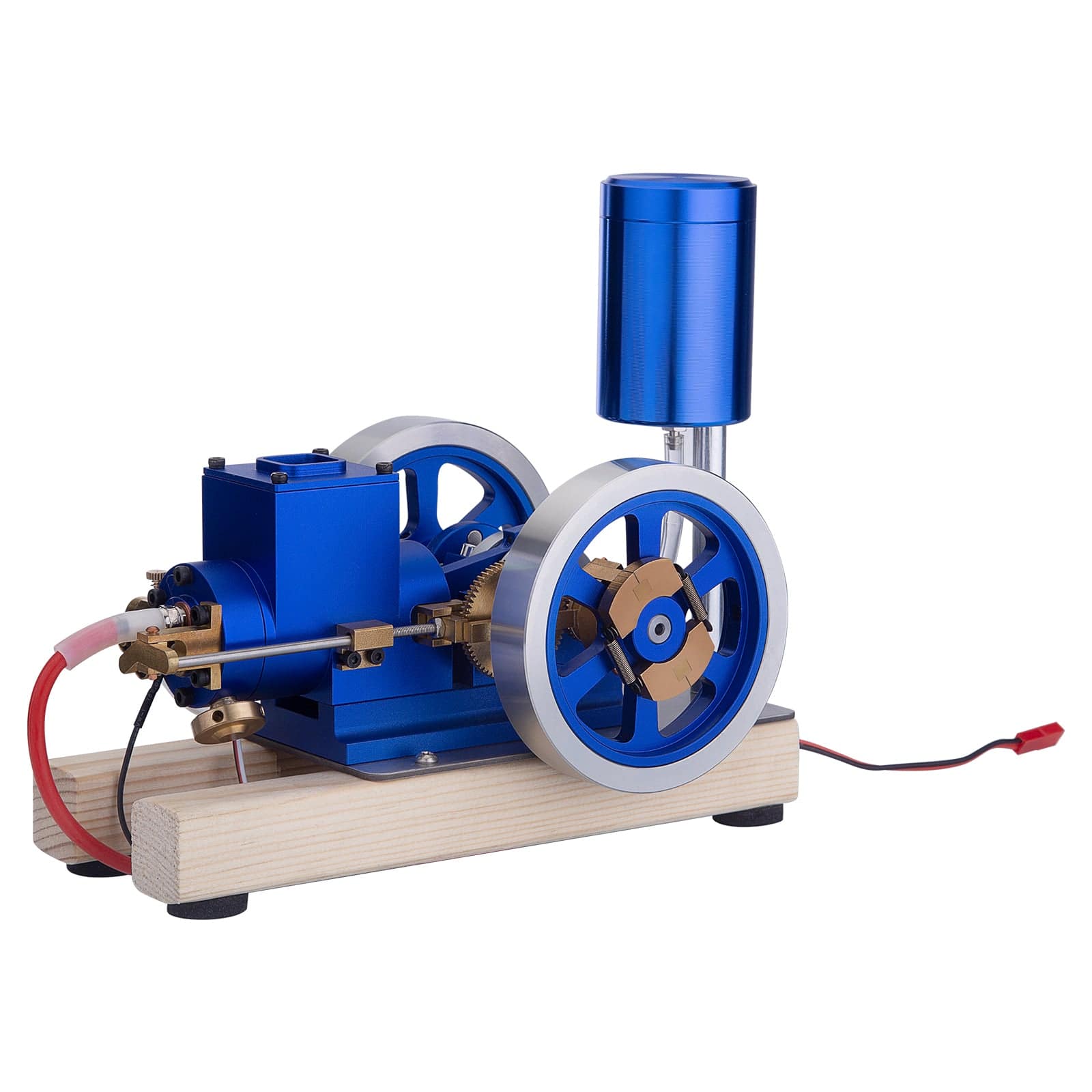 Hit and Miss Gas Engine Model Water Cooled Internal Combustion Engine with Wooden Base RTR