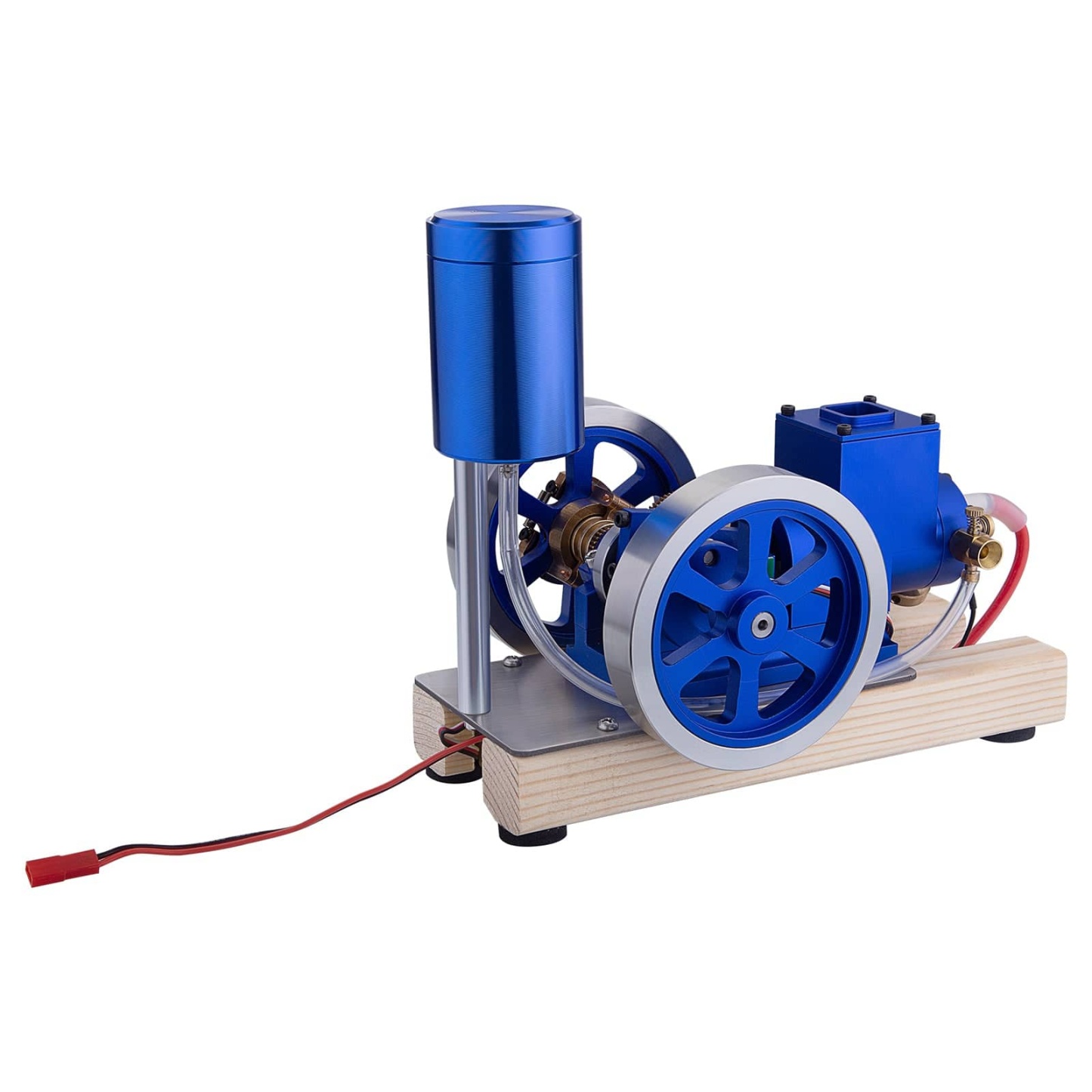 Hit and Miss Gas Engine Model Water Cooled Internal Combustion Engine with Wooden Base RTR