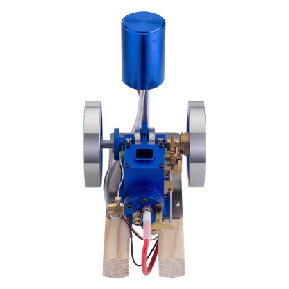 Hit and Miss Gas Engine Model Water Cooled Internal Combustion Engine with Wooden Base RTR