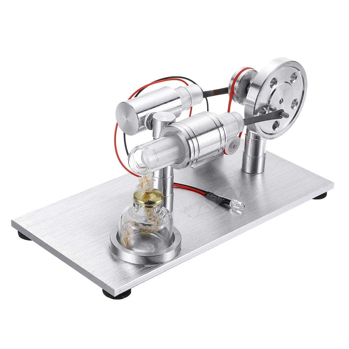 Hot Air Stirling Engine Generator Model with LED Light Physics Science Gift