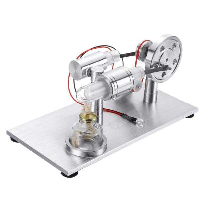Hot Air Stirling Engine Generator Model with LED Light Physics Science Gift