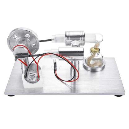 Hot Air Stirling Engine Generator Model with LED Light Physics Science Gift