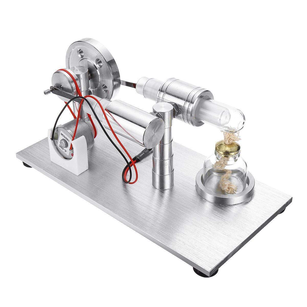 Hot Air Stirling Engine Generator Model with LED Light Physics Science Gift