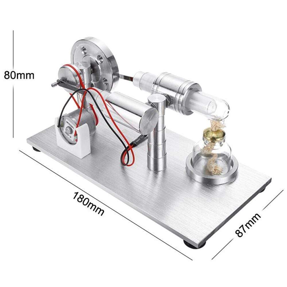 Hot Air Stirling Engine Generator Model with LED Light Physics Science Gift