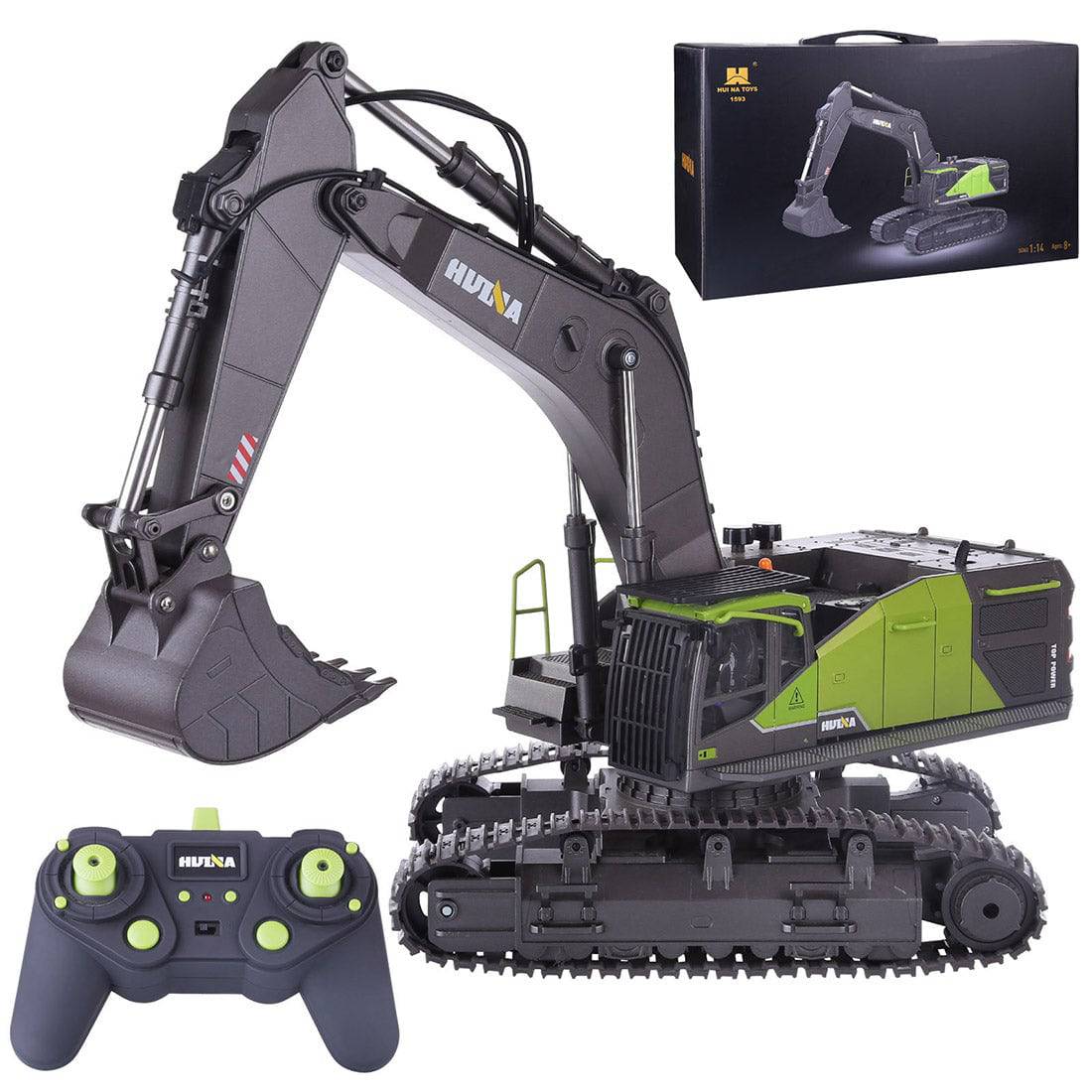Huina 1/14 Scale 22CH RC Excavator with Alloy Bucket 2.4G Remote Control Construction Vehicle Toy-helloworld7