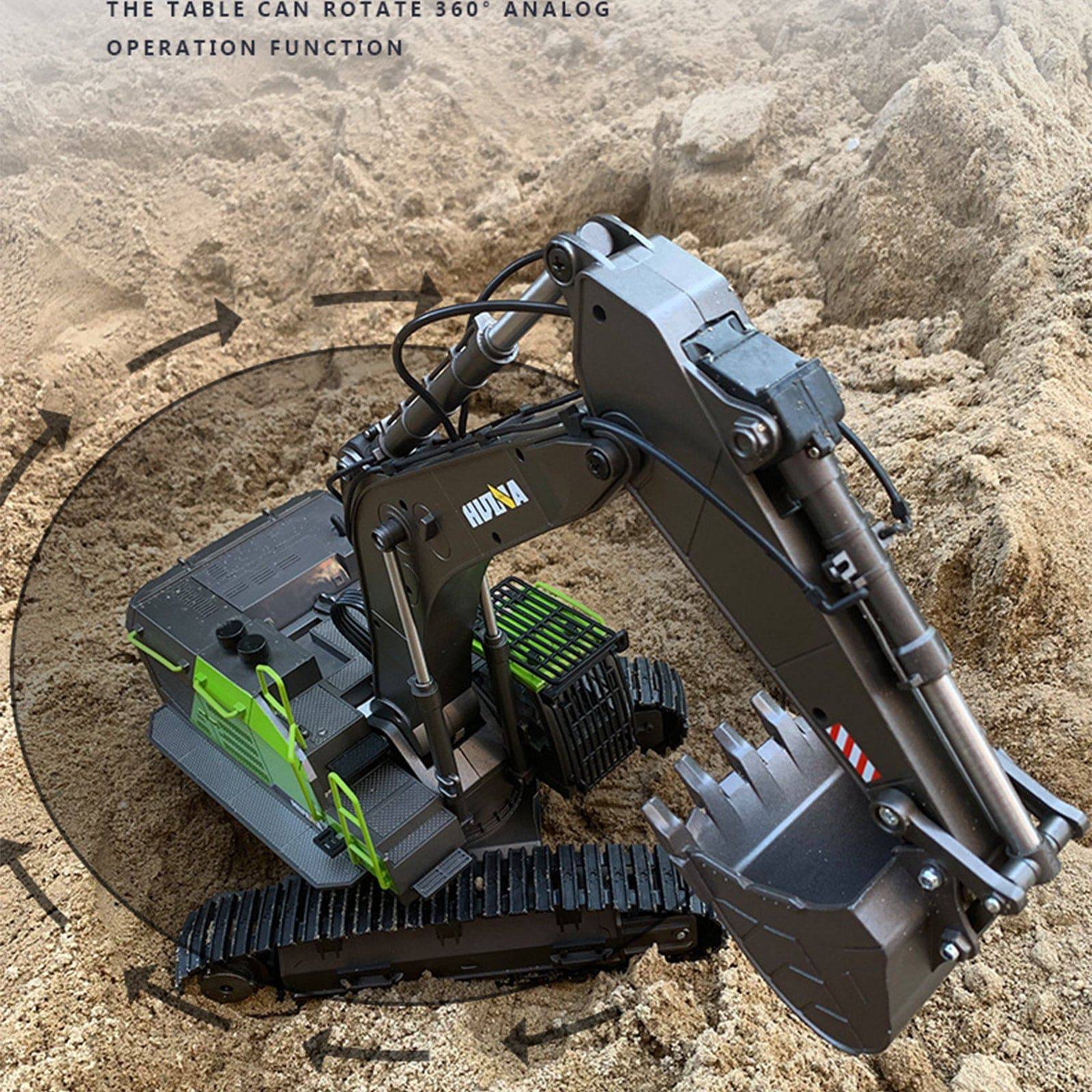 Huina 1/14 Scale 22CH RC Excavator with Alloy Bucket 2.4G Remote Control Construction Vehicle Toy
