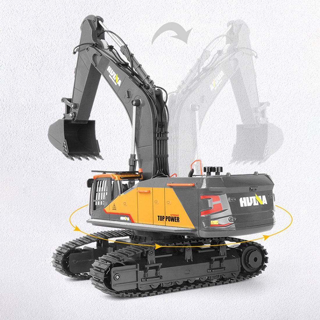 Huina 1/14 Scale RC Excavator 22CH High Simulation Construction Vehicle with Alloy Bucket RTR