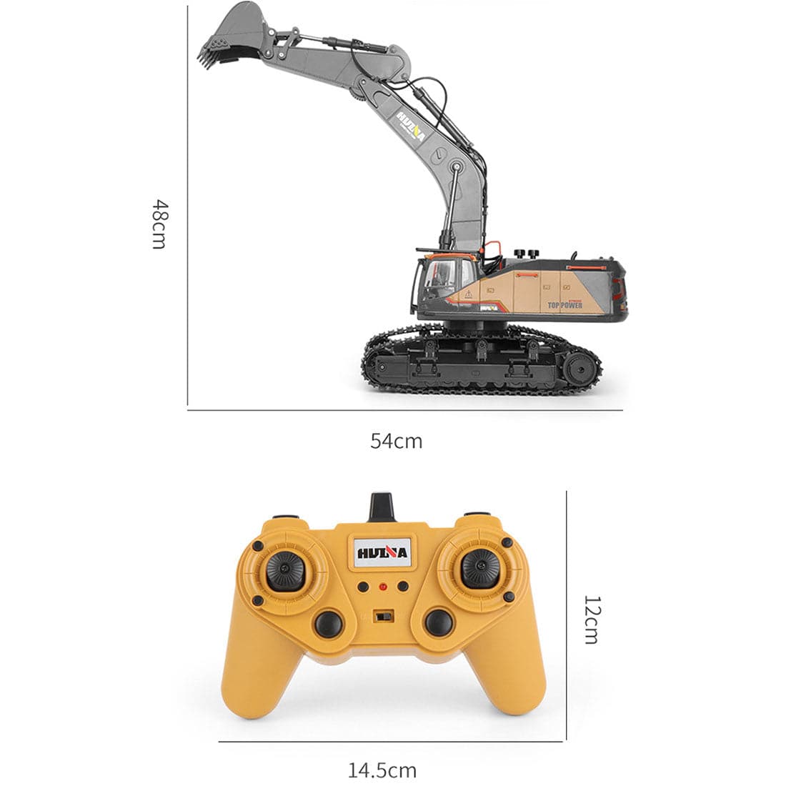 Huina 1/14 Scale RC Excavator 22CH High Simulation Construction Vehicle with Alloy Bucket RTR