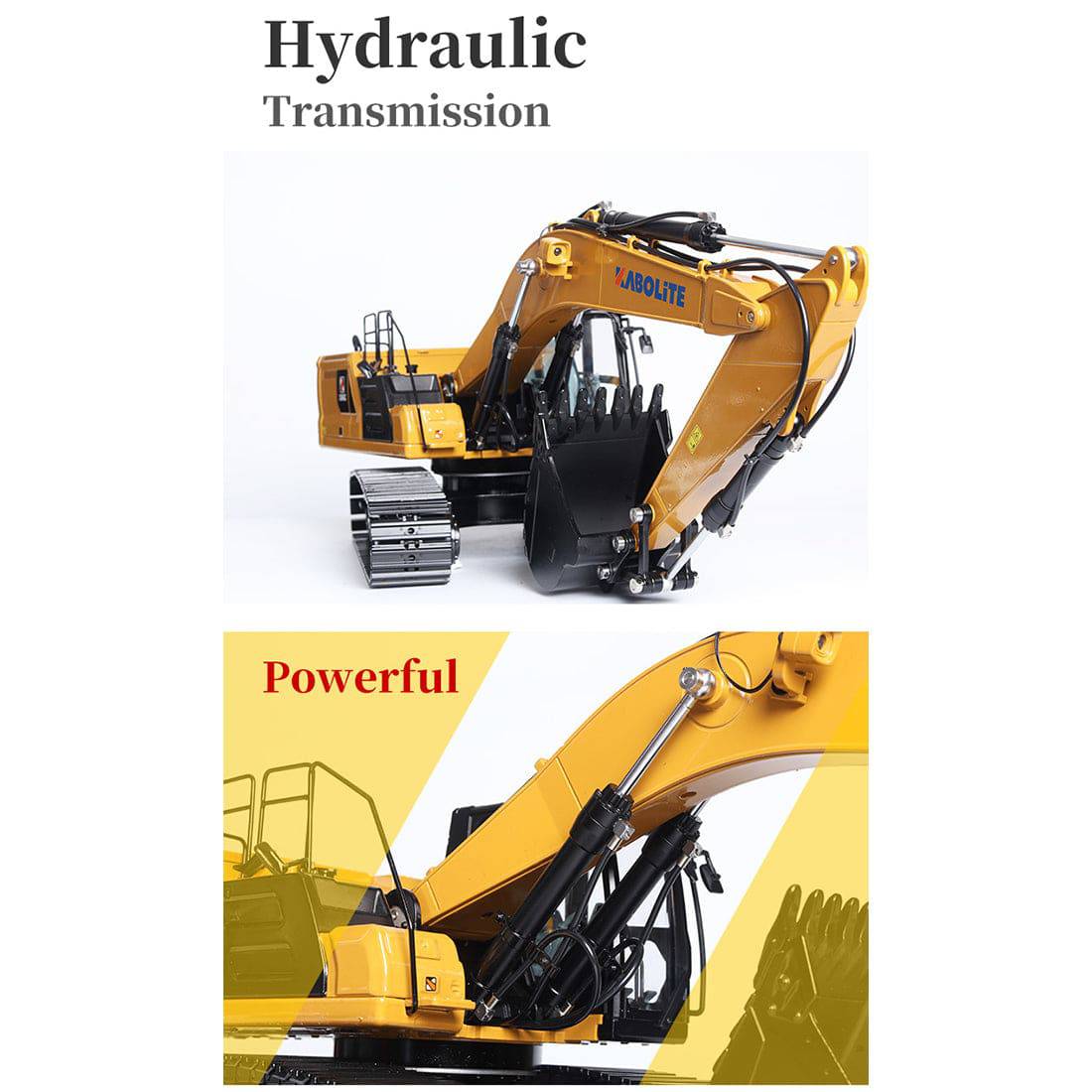 Huina 1/16 Scale RC Hydraulic Excavator All Metal 24CH Construction Vehicle RTR with Battery and Lights