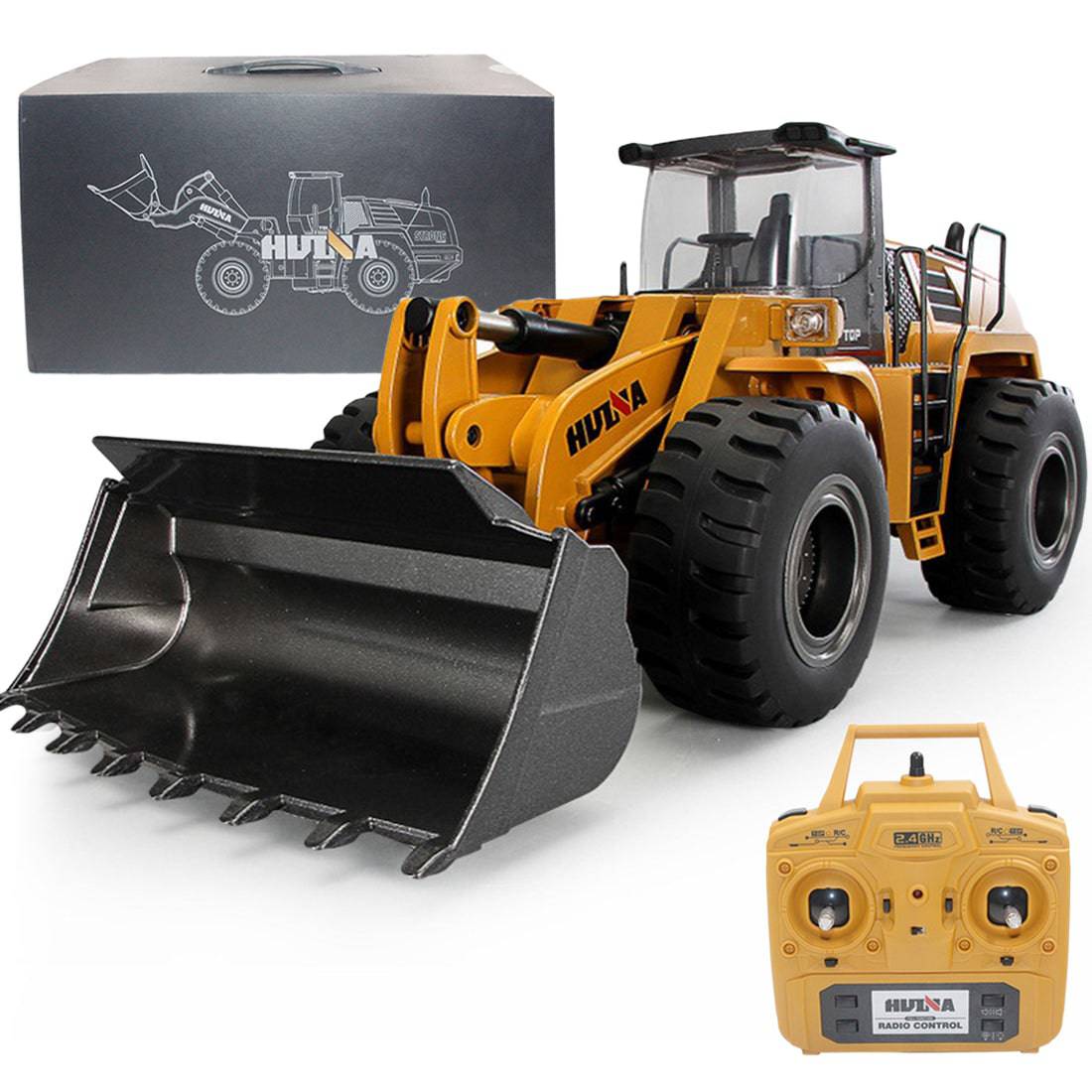 Huina 1583 1/14 Scale RC Wheel Loader Truck RTR Heavy Duty Construction Vehicle with Metal Bucket-helloworld7