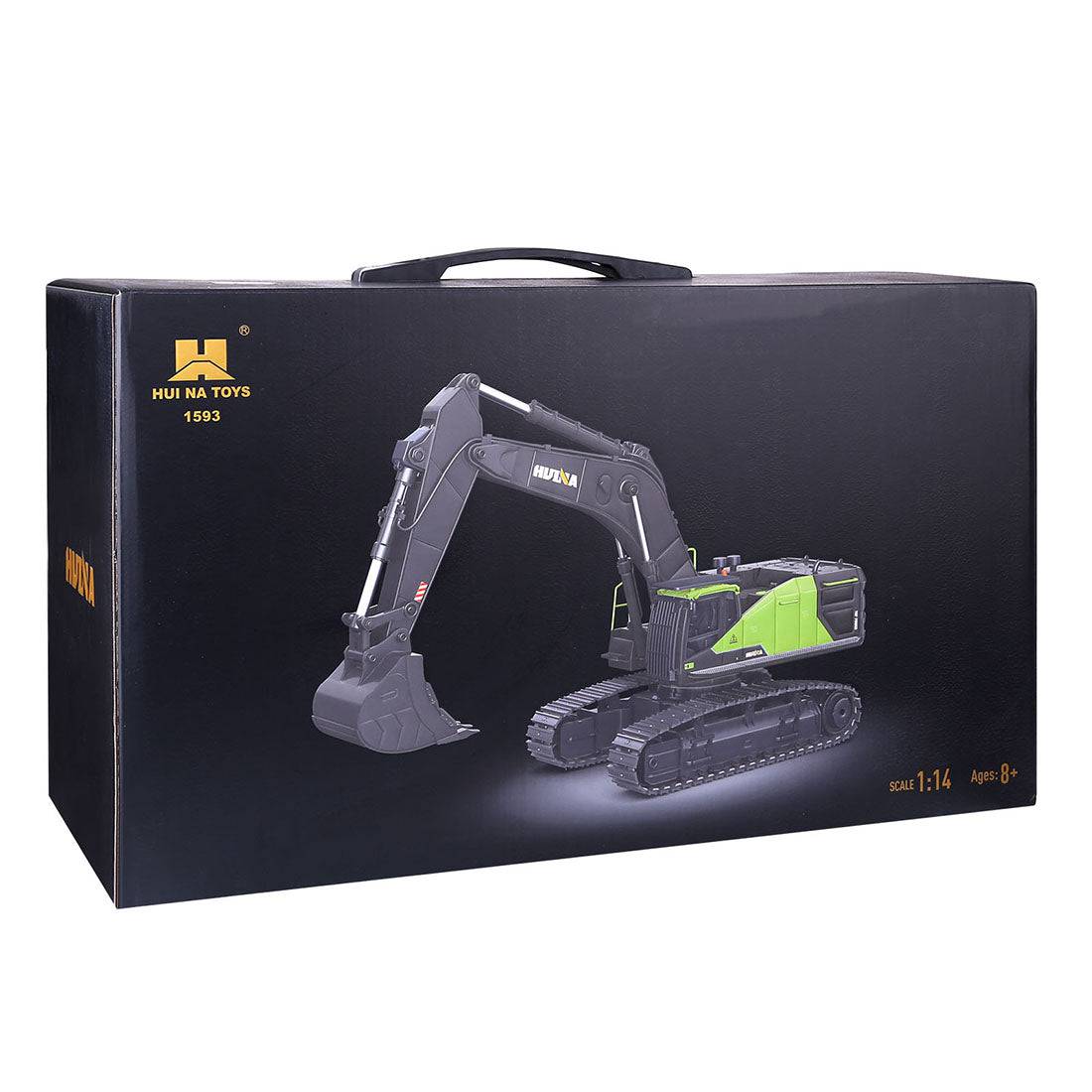 Huina 4-in-1 1/14 Scale 22CH RC Excavator with Metal Attachments RTR Construction Vehicle