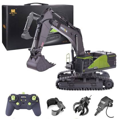 Huina 4-in-1 1/14 Scale 22CH RC Excavator with Metal Attachments RTR Construction Vehicle