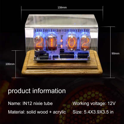 IN-12 Nixie Tube Clock Retro Soviet Style Digital Desktop Watch with Anti-Poisoning Program