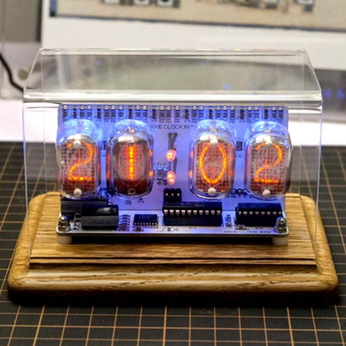 IN-12 Nixie Tube Clock Retro Soviet Style Digital Desktop Watch with Anti-Poisoning Program