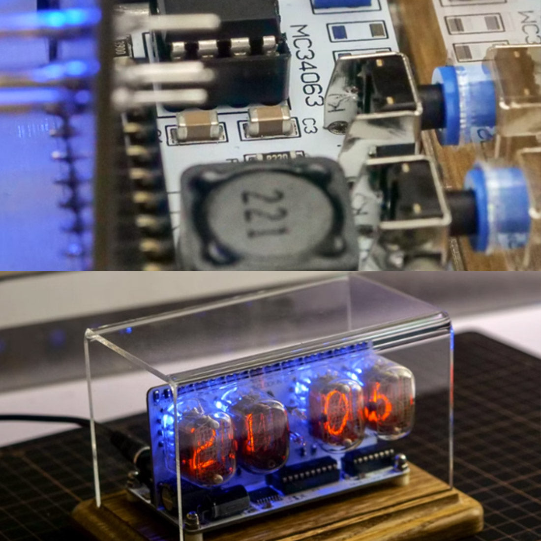 IN-12 Nixie Tube Clock Retro Soviet Style Digital Desktop Watch with Anti-Poisoning Program