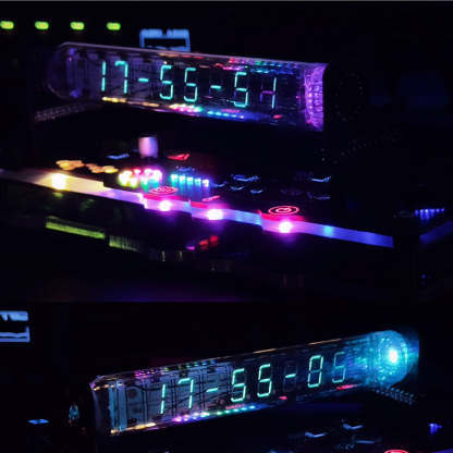 IV-18 VFD Vacuum Fluorescent Tube Clock Cyberpunk Desktop Ornament RGB Ambient Light