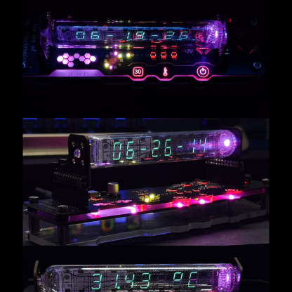 IV-18 VFD Vacuum Fluorescent Tube Clock Cyberpunk Desktop Ornament RGB Ambient Light