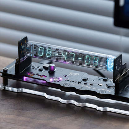 IV-18 VFD Vacuum Fluorescent Tube Clock Cyberpunk Desktop Ornament RGB Ambient Light