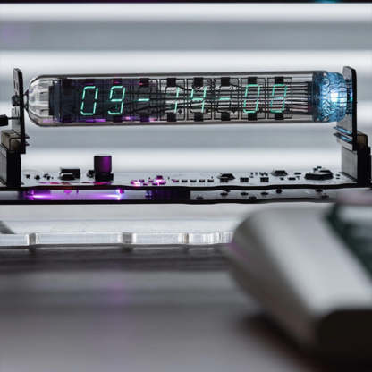 IV-18 VFD Vacuum Fluorescent Tube Clock Cyberpunk Desktop Ornament RGB Ambient Light