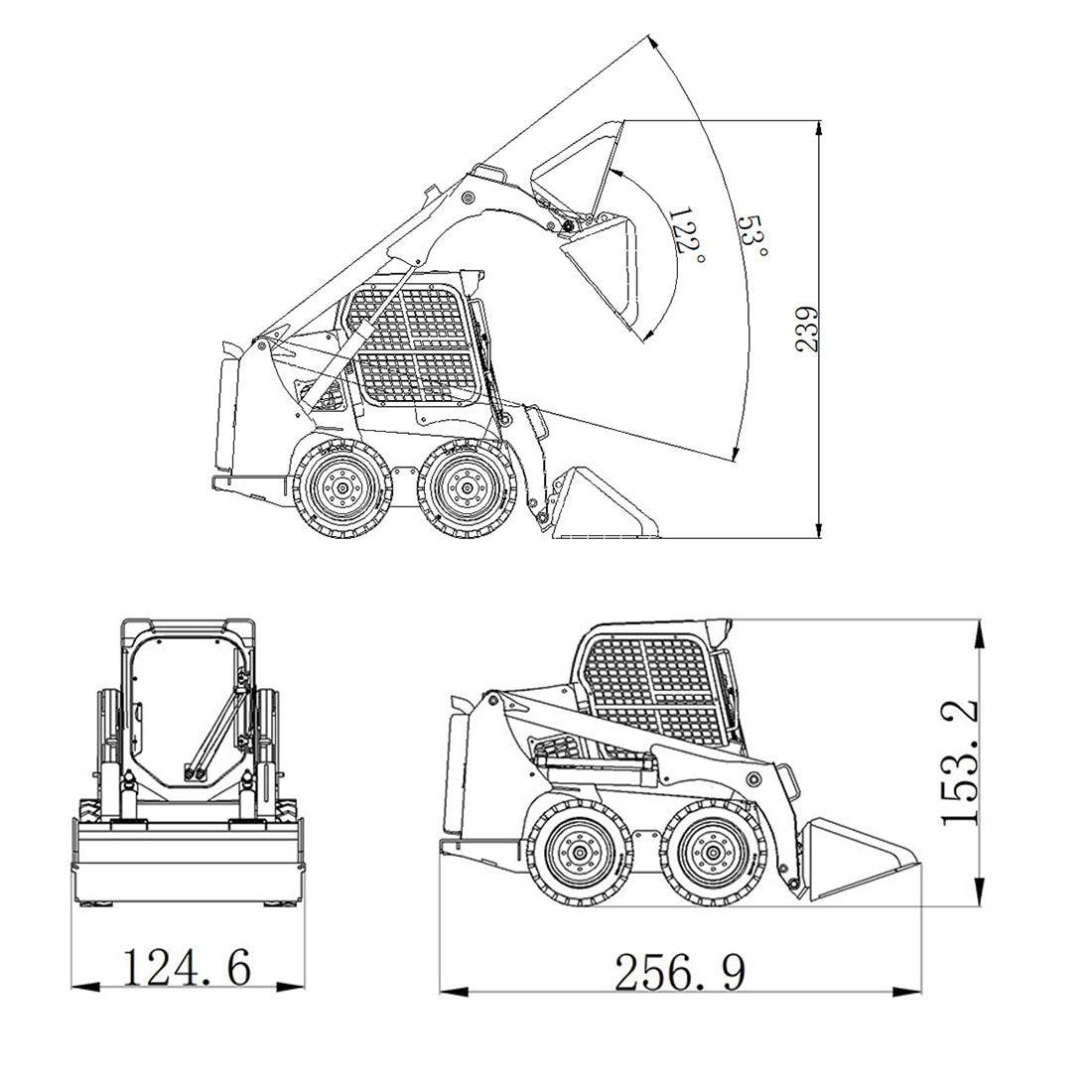 JDMODEL JDM-160 RC Hydraulic Skid Steer Loader Kit 1/14 Scale Full Metal Construction Machinery Model for DIY Assembly-helloworld7