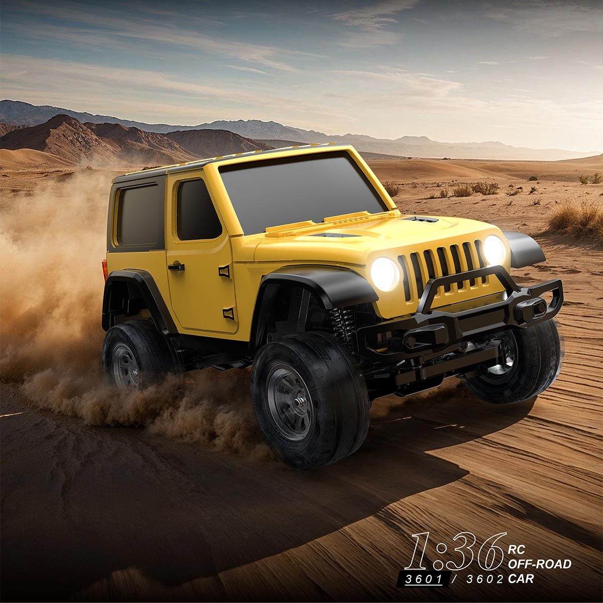 JIABAILE 3601 1/36 Scale Mini RC Rock Crawler 4WD Full Proportional Control Micro Offroad Car for Desk and Indoor Fun