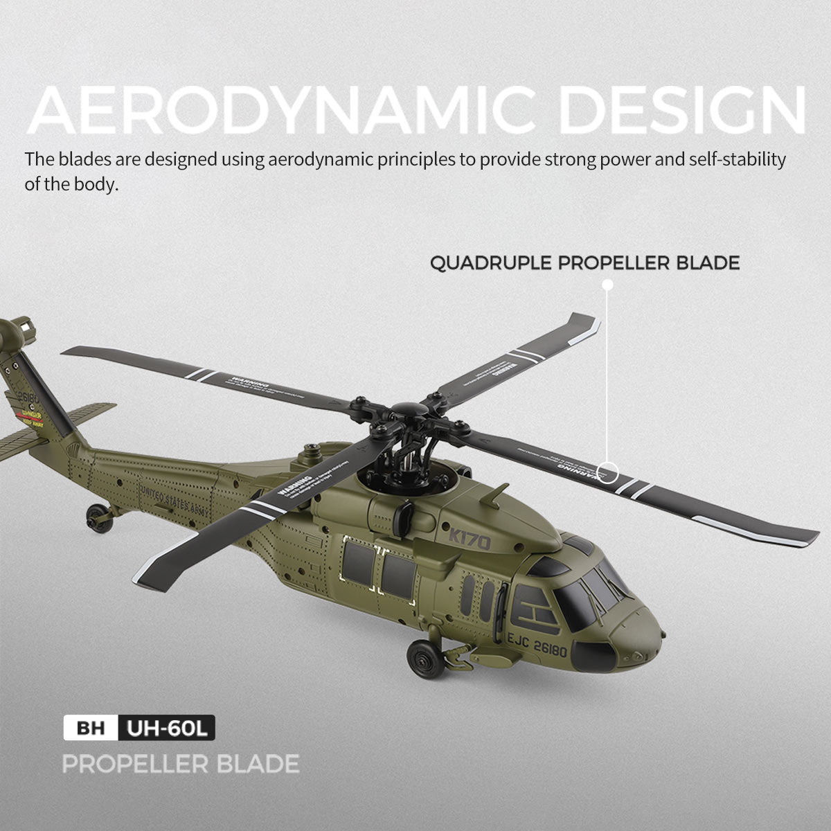 K170 UH-60L Black Hawk 1/70 Scale 4CH Brushless RC Helicopter RTF 6-Axis Gyro-helloworld7