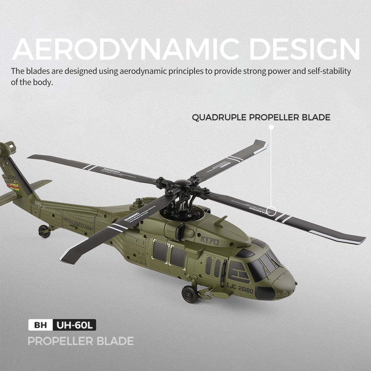 K170 UH-60L Black Hawk 1/70 Scale 4CH Brushless RC Helicopter RTF 6-Axis Gyro-helloworld7