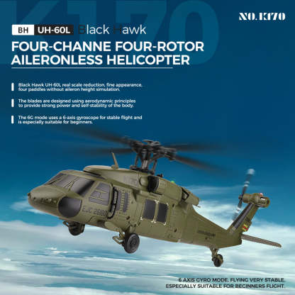 K170 UH-60L Black Hawk 1/70 Scale 4CH Brushless RC Helicopter RTF 6-Axis Gyro-helloworld7