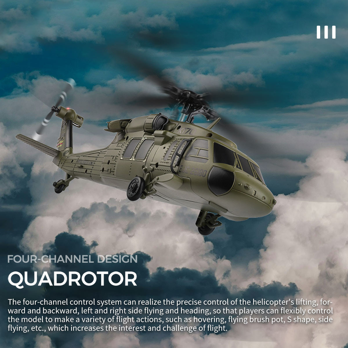 K170 UH-60L Black Hawk 1/70 Scale 4CH Brushless RC Helicopter RTF 6-Axis Gyro-helloworld7