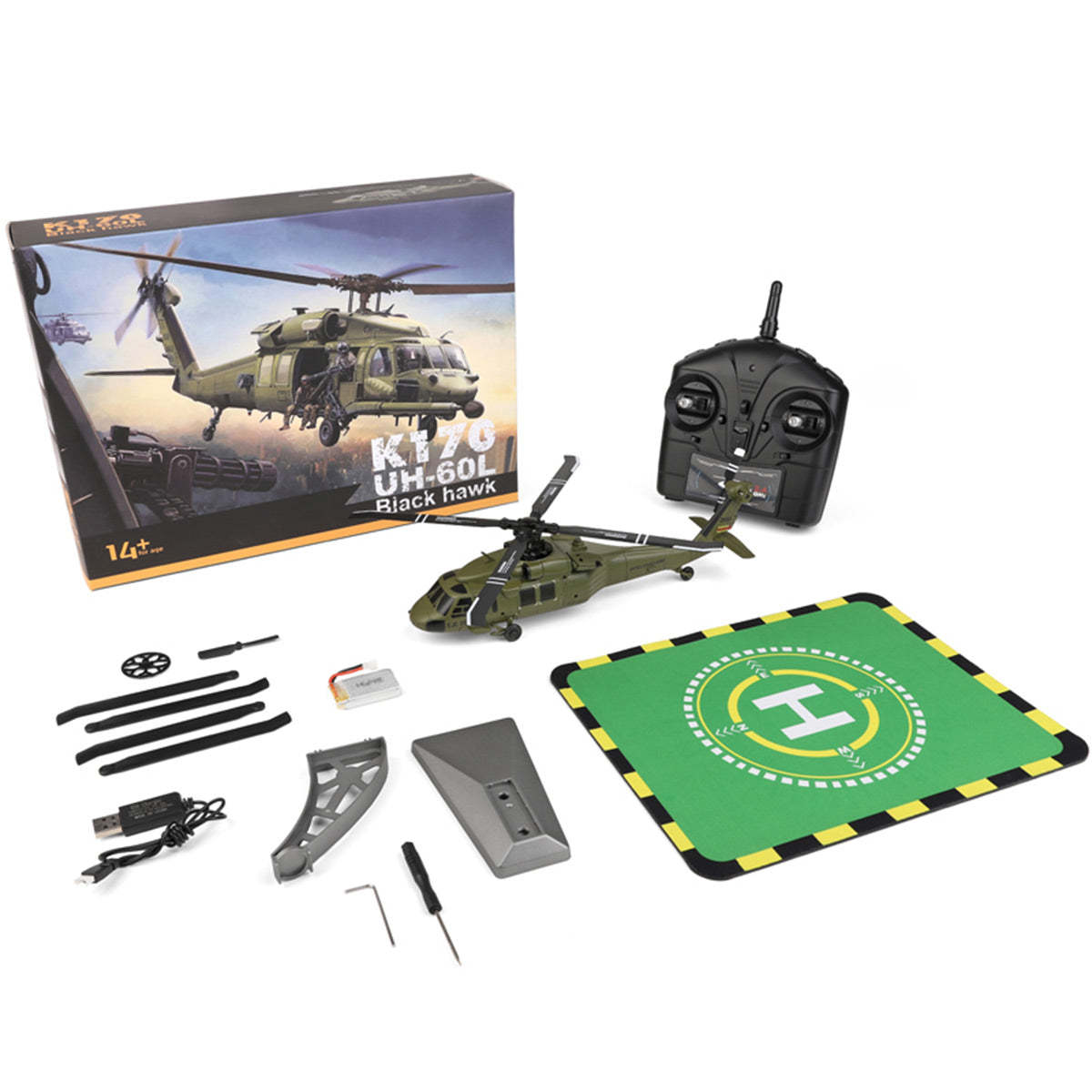 K170 UH-60L Black Hawk 1/70 Scale 4CH Brushless RC Helicopter RTF 6-Axis Gyro-helloworld7