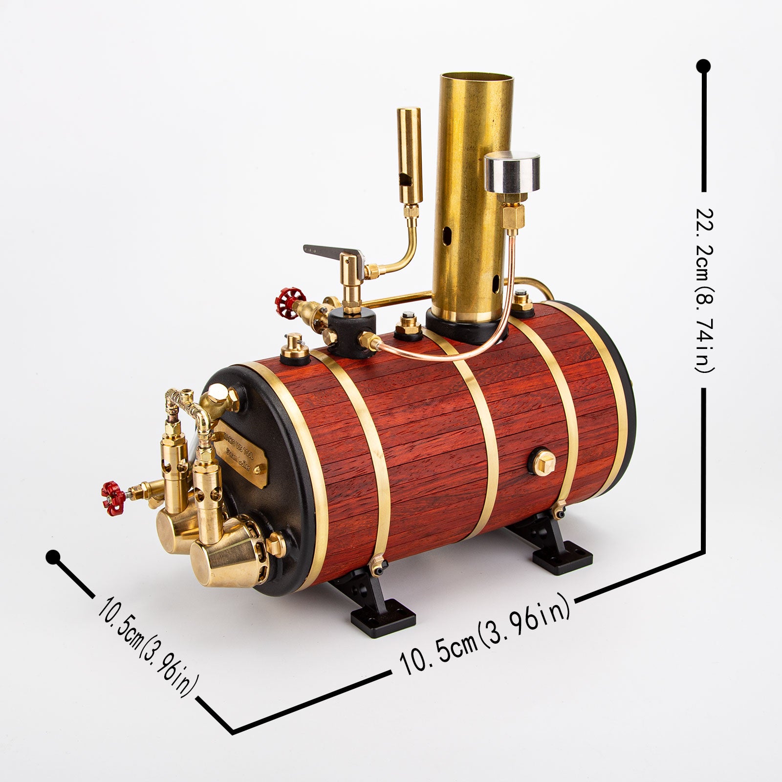 KACIO WS100L 850mL Horizontal Double-Combustion Steam Boiler Model for 1M+ RC Boat