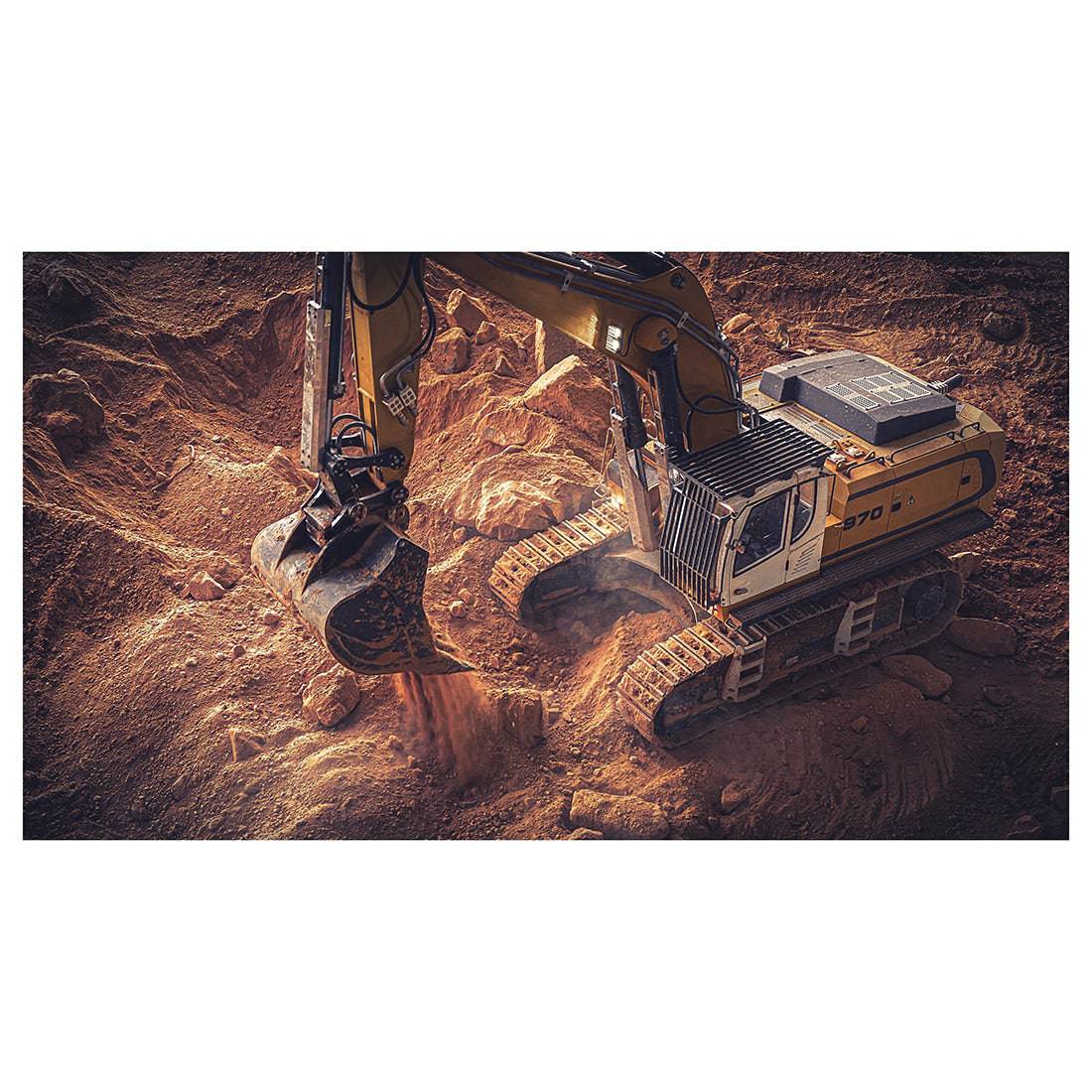 Kabolite K970 1/14 Scale RC Hydraulic Mining Excavator Heavy Duty All-Metal RTR Construction Model with FlySky PL18 Radio-helloworld7