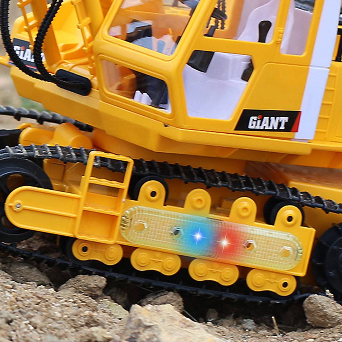 LCF 1/16 Scale 16-Channel RC Excavator 2.4GHz Heavy Duty Construction Vehicle with Realistic Smoke Light and Sound Effects-helloworld7